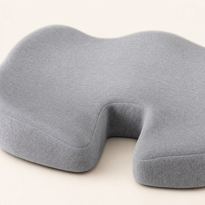 Close detail of the coccyx relief channel on the VESU Orthopedic Seat Cushion