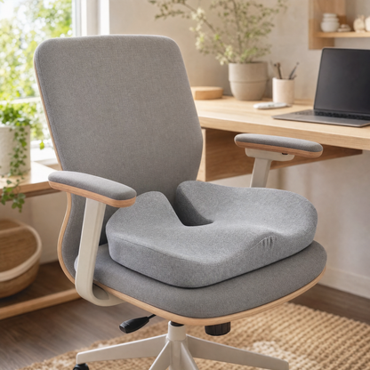 VESU Orthopedic Seat Cushion on an office chair in a home office